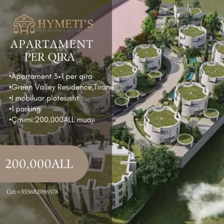 Tirane, jepet me qera apartament 3+1 , 2.000 €