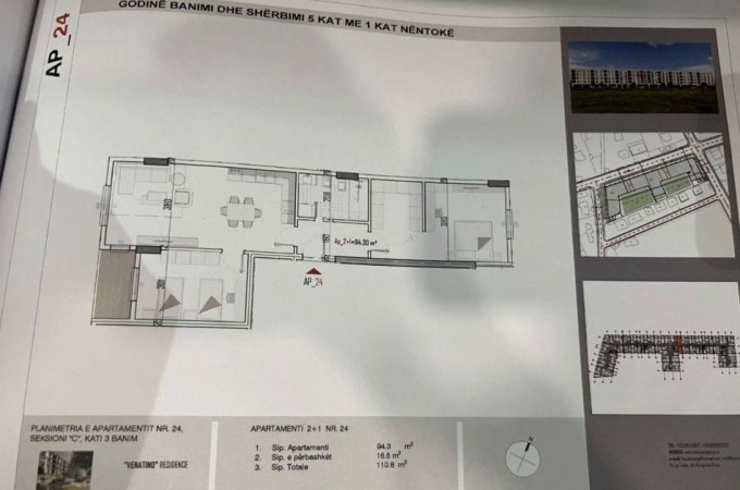 Tirane, shitet apartament 2+1 Kati 3, 110 m² 89.000 € (KAMEZ)