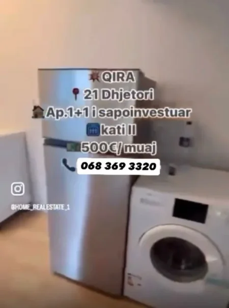 Tirane, jepet me qera apartament 1+1+Ballkon Kati 2, 55 m² 500 € (21 dhjetori)