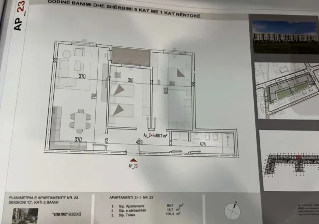 Tirane, shitet apartament 2+1 Kati 3, 105 m² 84.500 € (KAMEZ)