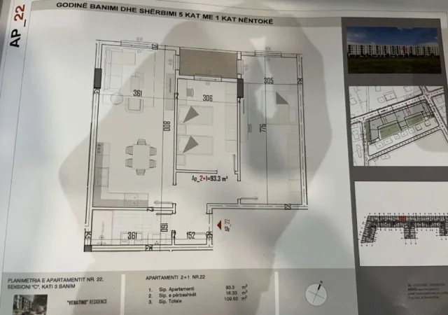 Tirane, shitet apartament 2+1 Kati 3, 109 m² 88.000 € (KAMEZ)