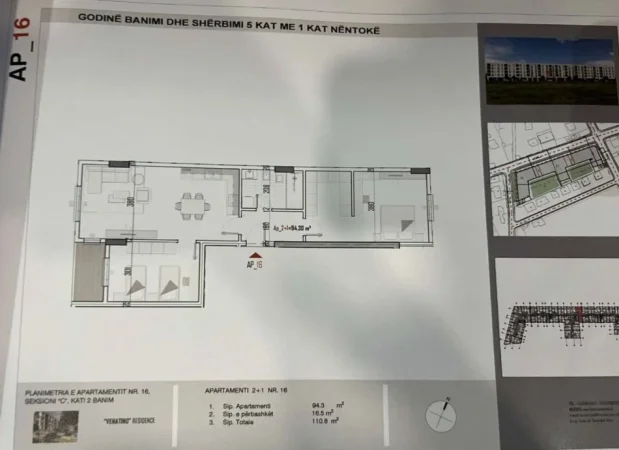 Tirane, shitet apartament 2+1 Kati 2, 110 m² 89.000 € (KAMEZ)