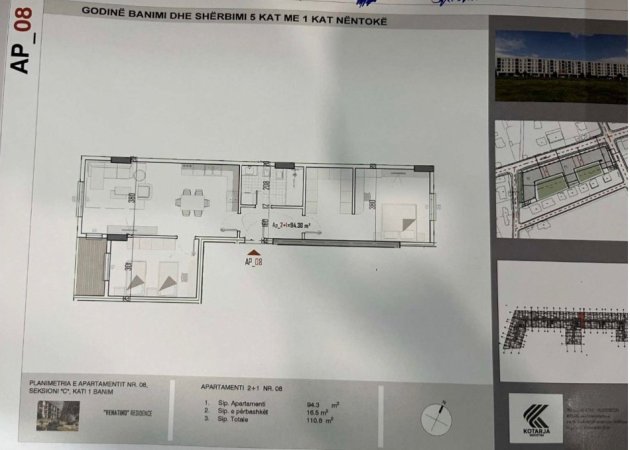 Tirane, shitet apartament 2+1 Kati 1, 89.000 € (KAMEZ)