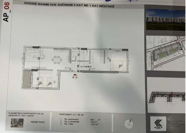 Tirane, shitet apartament 2+1 Kati 1, 89.000 € (KAMEZ)