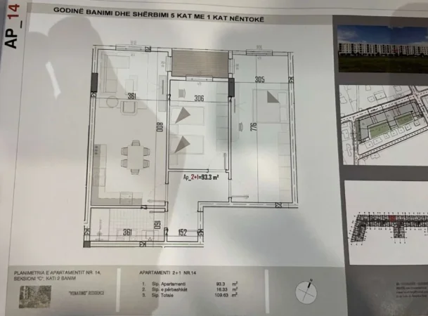 Tirane, shitet apartament 2+1 Kati 2, 109 m² 88.000 € (KAMEZ)