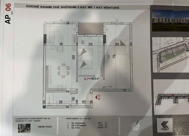 Tirane, shitet apartament 2+1 Kati 1, 109 m² 88.000 € (KAMEZ)