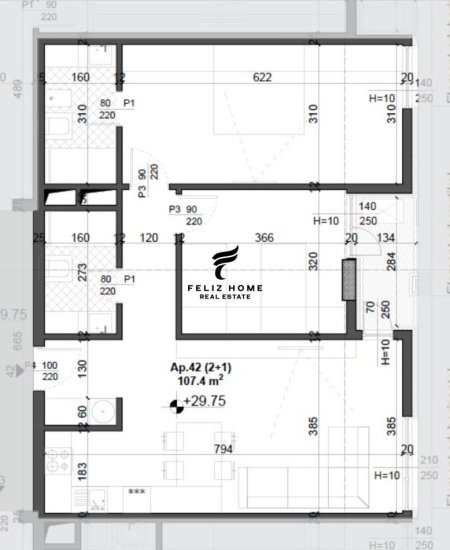 Tirane, shitet apartament 2+1 , 107 m² 157.000 € (ISH FUSHA E AVIACIONIT)