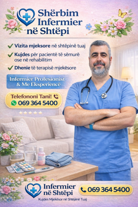 Tirane, ofroj Infermier në Shtëpi 24/7 në Tiranë – Shërbim Infermieror Profesional
