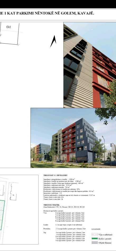 Golem, shitet apartament duplex 3+1+Ballkon Kati 1, 1 m²