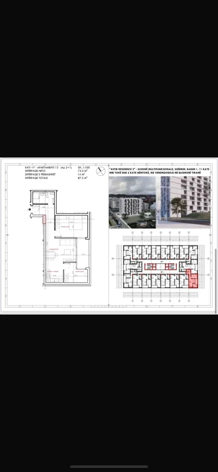 Tirane, shitet apartament 2+1+Aneks+Ballkon Kati 5, 88 m² 105.000 €