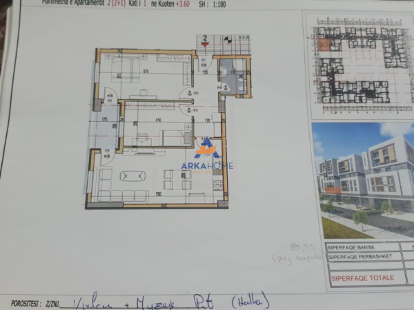 Tirane, jepet me qera apartament 2+1+Ballkon Kati 1, 94 m² 750 € 