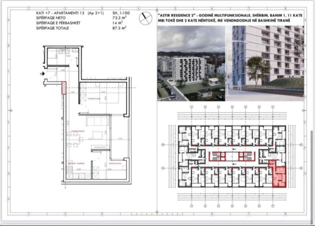 Tirane, shes apartament 2+1 Kati 5, 87 m² 113.500 € (ASTIR)