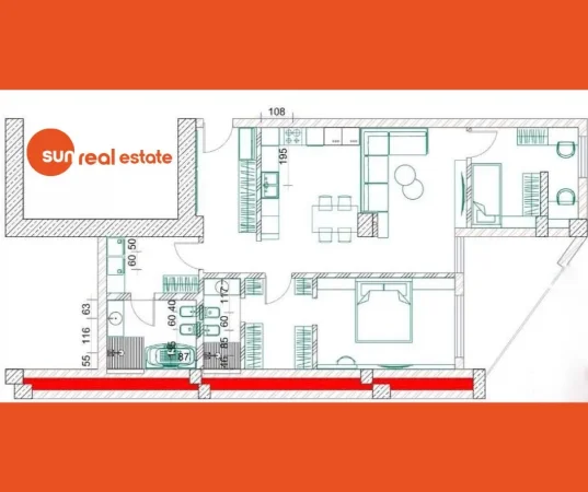 Shkoder, shitet apartament 2+1+Ballkon Kati 2, 120 m² 150.000 € (RUS)