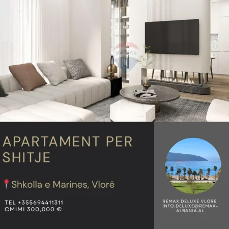 Apartament 2+1+2 për Shitje Tek Shkolla e Marinës, Vlorë