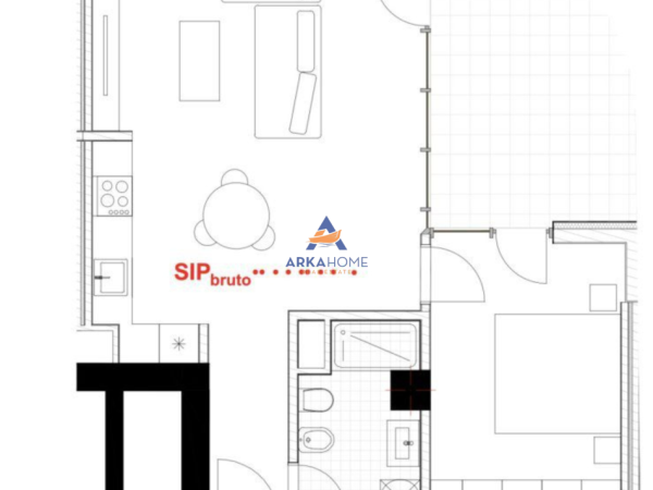 Tirane, shitet apartament 1+1 Kati 3, 84 m²