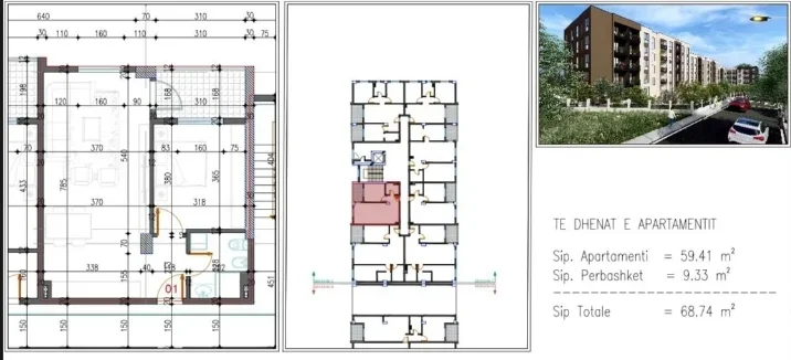 Shitet Apartament 1+1 ne Paskuqan,   68.700 Euro