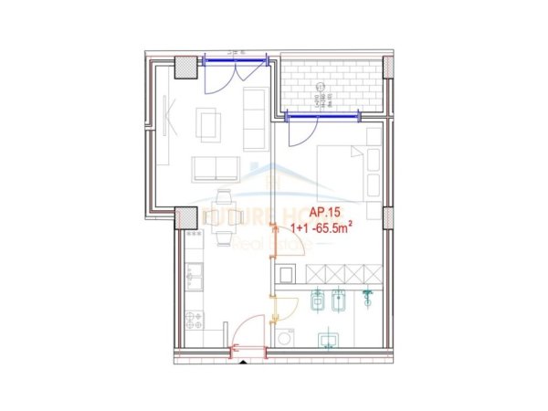 Tirane, shitet apartament 1+1 Kati 3, 78 m² 130.000 € 