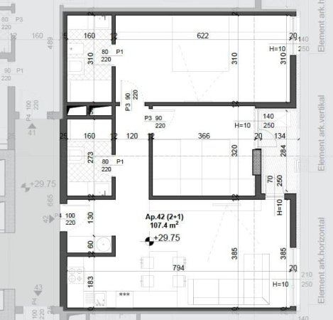 Tirane, shitet apartament 2+1 Kati 8, 107 m² 157.000 € (FUSHA E AVIACIONIT)