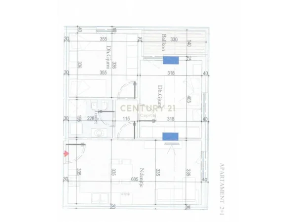 Tirane, shitet apartament 2+1 Kati 4, 82 m² 110.430 € (Ish Dogana)