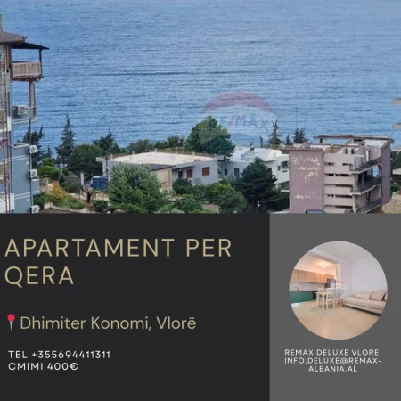 Vlore - Lungomare, jepet me qera apartament 1+1 Kati 2, 71 m² 400 € (Pranë Hotel Donatello, Ujë i Ftohtë, Vlorë)