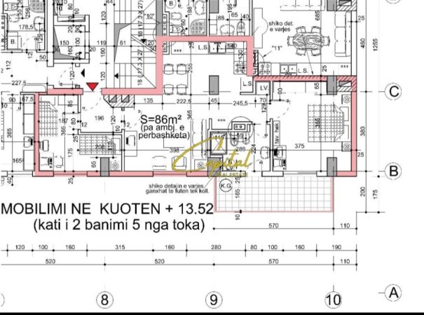 Tirane, shitet apartament 2+1 Kati 5, 86 m² 195.000 € (ZOGU I ZI)