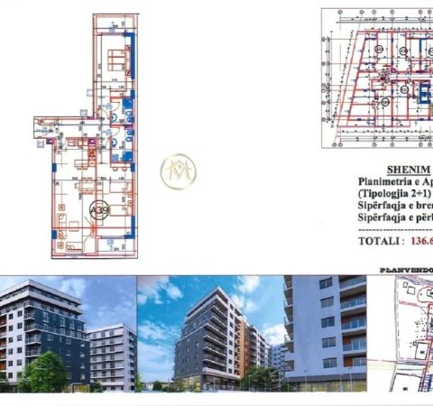 Tirane, shitet apartament 2+1 Kati 5, 136 m² 164.000 € (Paskuqan)