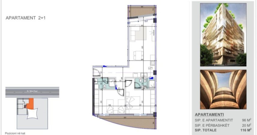 Tirane, shitet apartament 2+1+Ballkon Kati 4, 116 m² 298.700 € (Mine Peza RESIDENCE E PERFUNDUAR)