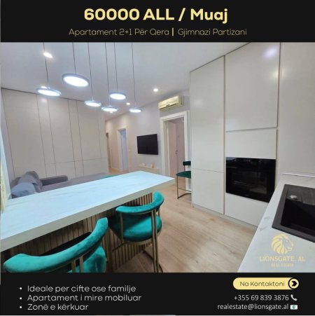 Tirane, jepet me qera apartament 2+1 Kati 3, 80 m² 600 € 