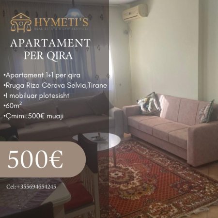 Shqiperi, jepet me qera apartament 1+1 Kati 2, 60 m² 500 € (Rruga Riza Cërova)