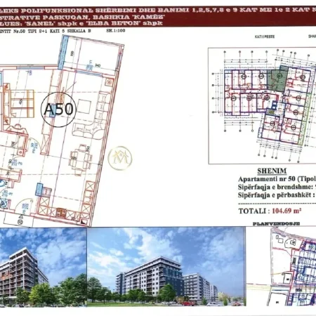 Tirane, shitet apartament 2+1 Kati 5, 105 m² 125.630 € (Paskuqan)