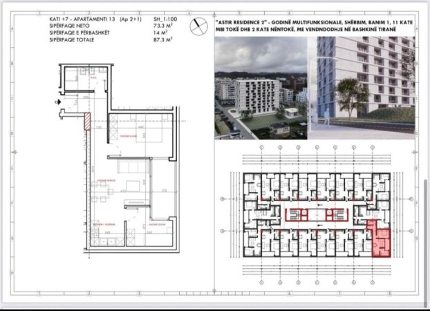 Tirane, shitet apartament 2+1+Aneks+Ballkon Kati 5, 88 m² 105.000 € (astir)