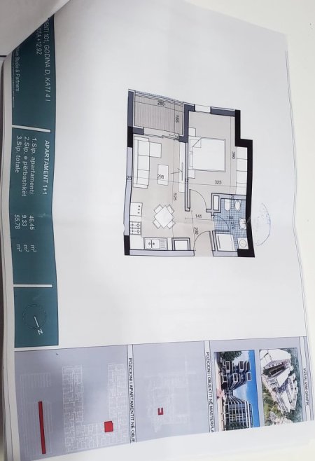 Tirane, shes apartament 1+1+Ballkon Kati 4, 56 m² 66.000 € (Qtu)