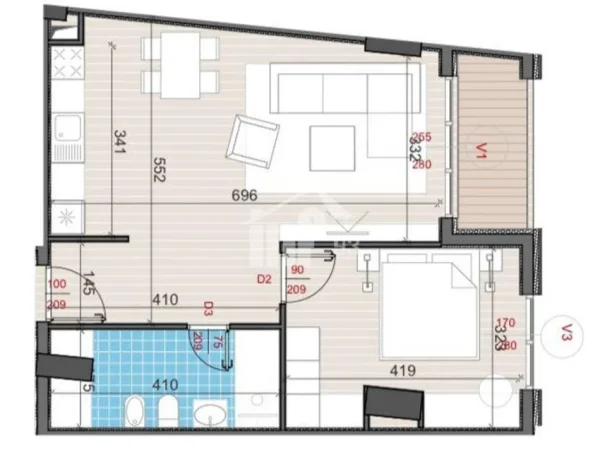 Tirane, shitet apartament 1+1+Ballkon Kati 9, 74 m² 147.000 € (NE RRUGEN “ALI DEMI”)