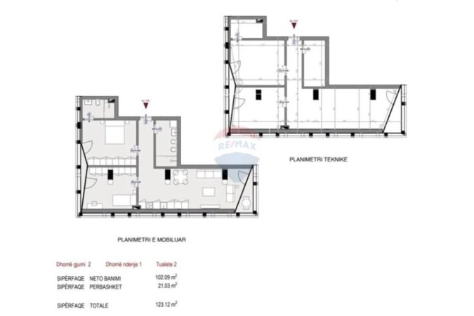 Tirane, shitet apartament 2+1 , 123 m² 295.800 € (Pazari i Ri, Tiranë(ID: 530291050-2)