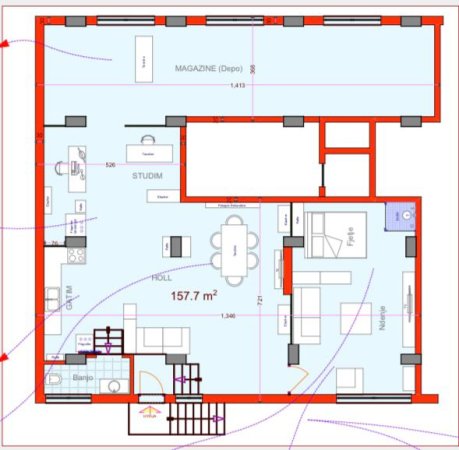 Tirane, jepet me qera ambjent biznesi Kati -1, 160 m² 900 € 