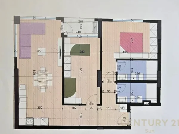 Tirane, shes apartament 2+1 Kati 3, 110 m² 266.000 € (Shkolla e Kuqe)