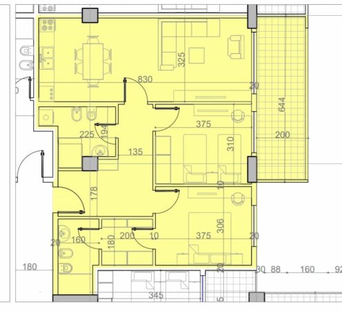 Tirane, shes apartament 2+1 Kati 1, 109 m² 121.000 € (Kamez)