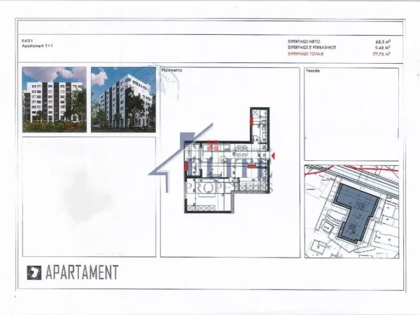 Tirane, shitet apartament 1+1+Ballkon Kati 1, 78 m² 93.336 € (Paskuqan)