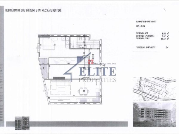 Tirane, shitet 2+1+Ballkon Kati 4, 106 m² 142.764 € (Babrru)