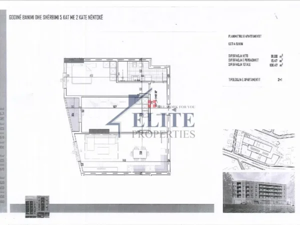 Tirane, shitet 2+1+Ballkon Kati 4, 106 m² 142.764 € (Babrru)