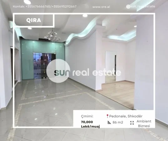 Shkoder, jepet me qera ambjent biznesi Kati 2, 86 m² (PEDONALE, SHKODER)