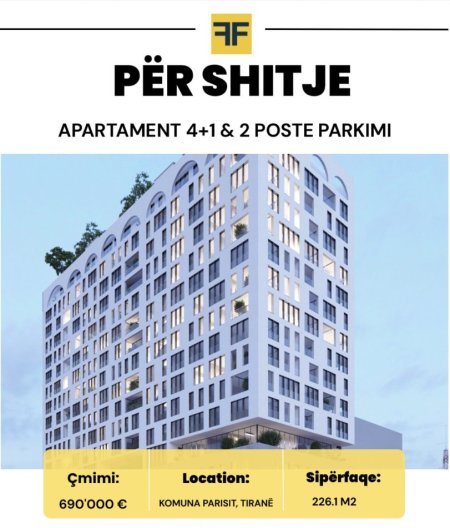 Tirane, shitet apartament Kati 16, 226 m² 690.000 € 