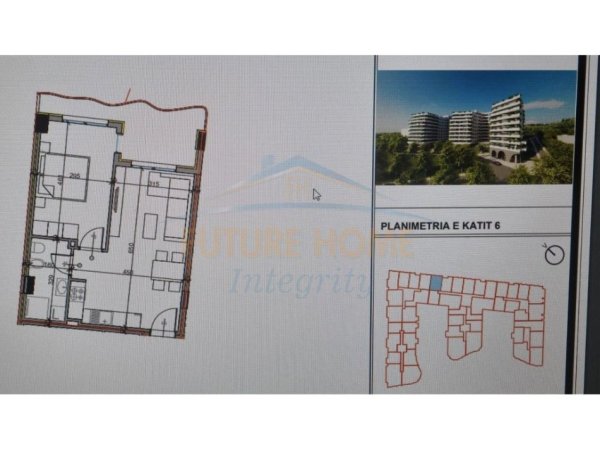 Tirane, shitet apartament 1+1 Kati 6, 72 m² 79.530 € (Kompleksi Aluna, Paskuqan)