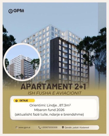 Tirane, shitet apartament 2+1 Kati 11, 87 m² 135.320 € 