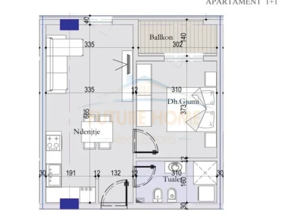Tirane, shitet apartament 1+1 Kati 7, 59 m² 83.860 € (Tirana Entry 2)
