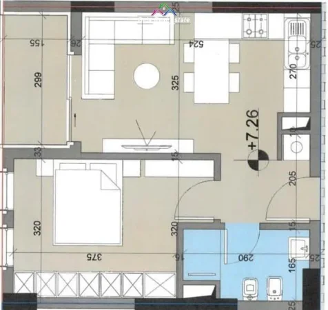 Tirane, shes apartament 1+1 Kati 2, 60 m² 88.000 € (Rruga Gryka e Kacanikut)