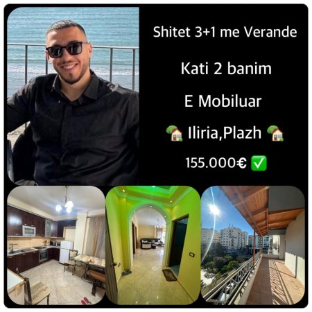 Durres, shes apartament 3+1+Ballkon Kati 2, (iliria 0692039456)