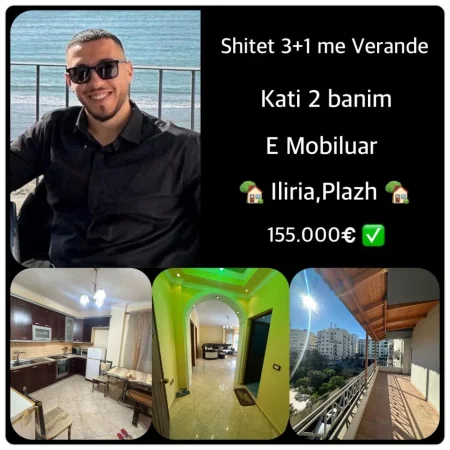 Durres, shes apartament 3+1+Ballkon Kati 2, (iliria 0692039456)