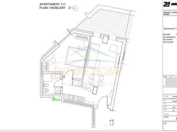 Tirane, shitet apartament 1+1 Kati 2, 78 m² 128.400 € (Kompleksi Grand)
