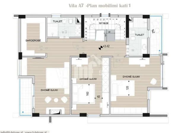 Tirane, shitet Vile 3 Katshe , 324 m² 758.600 € (NE LUNDER, VETEM 5 MIN NGA TEG)